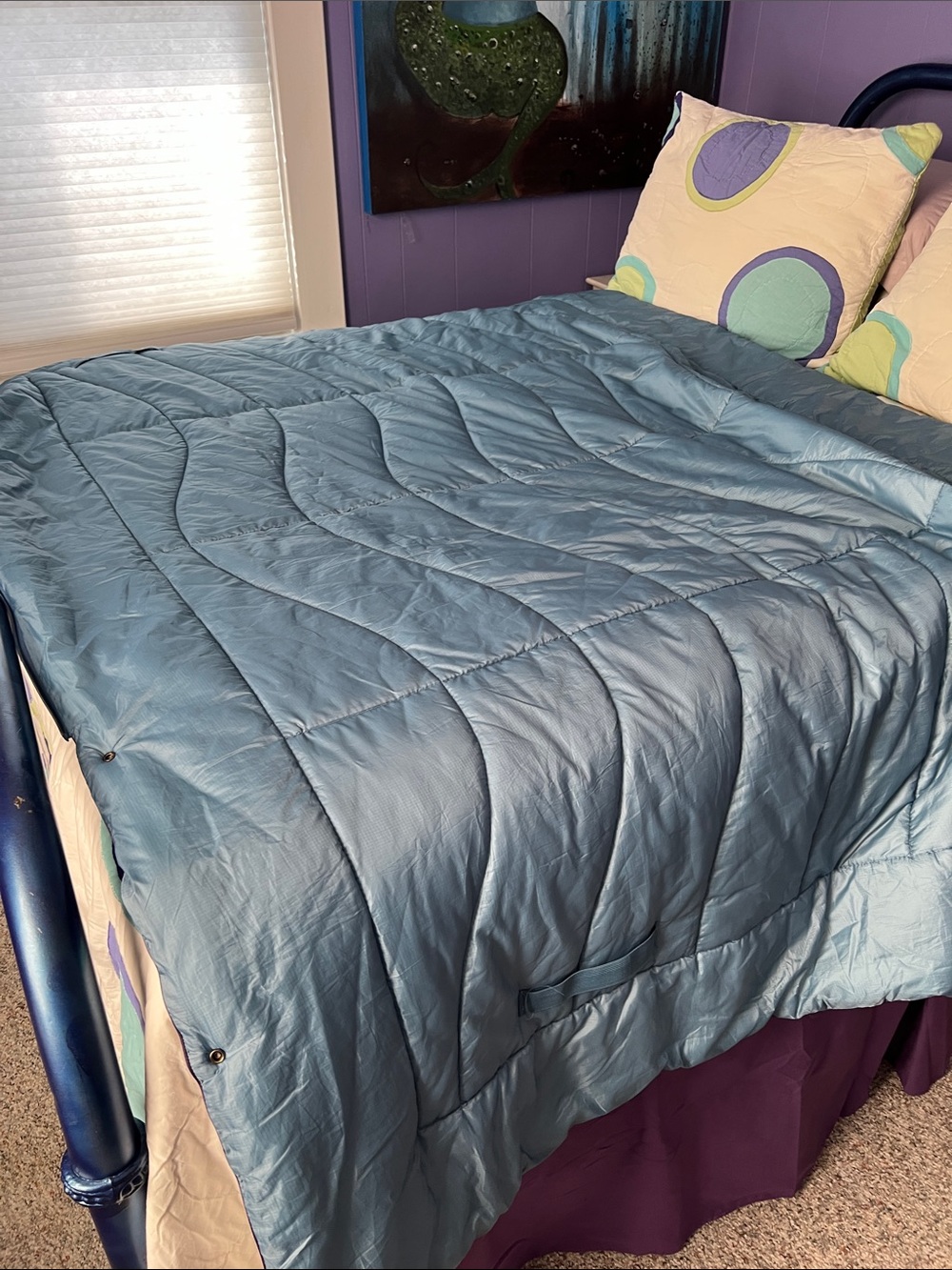 Teal aqua outside snuggle throw